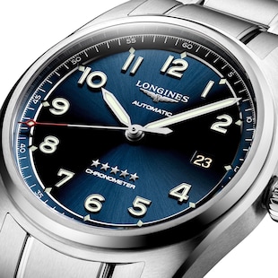 Longines Spirit 40mm Mens Watch Sunray Blue