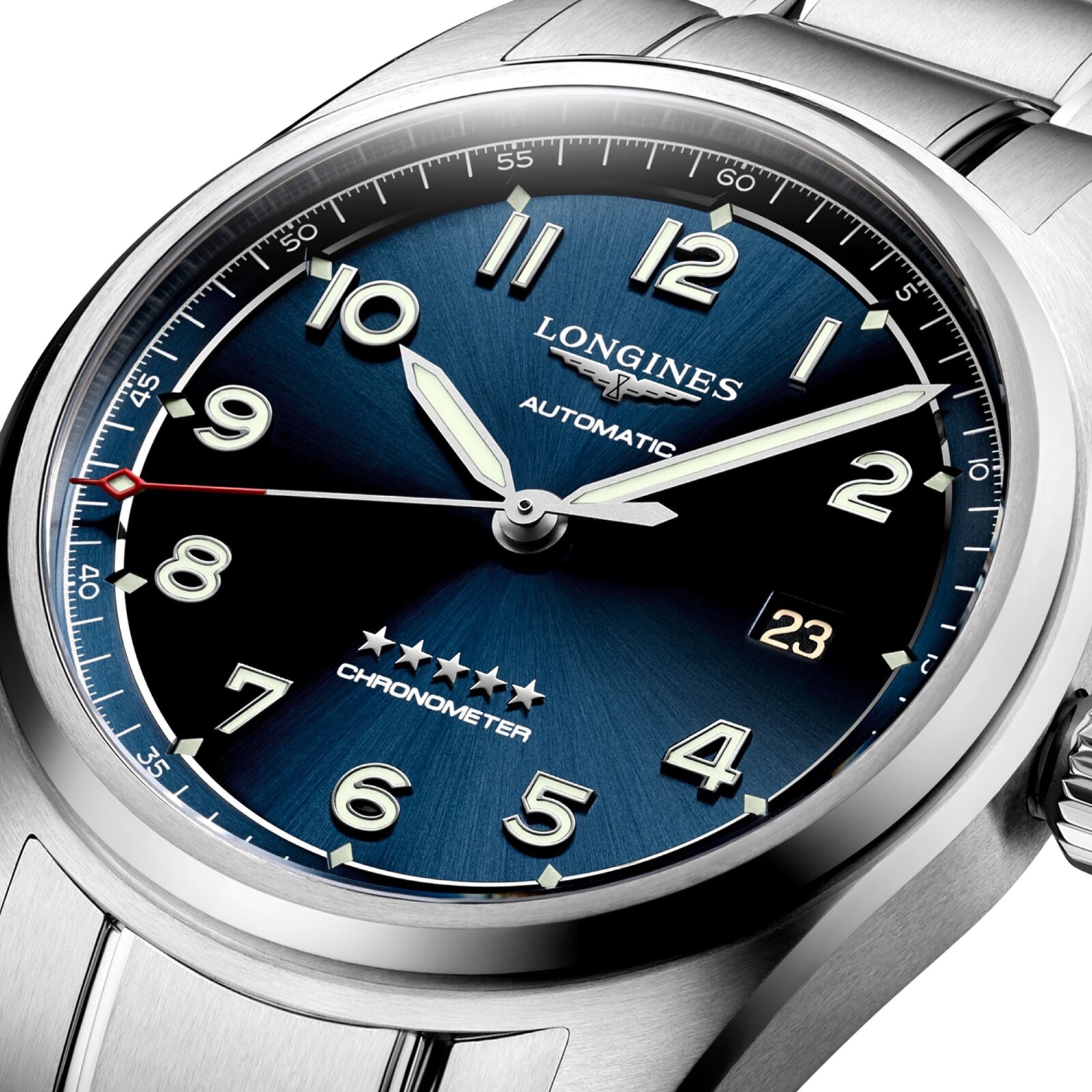Longines Spirit 40mm Mens Watch Sunray Blue