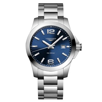 Longines Conquest 41mm Mens Watch Blue