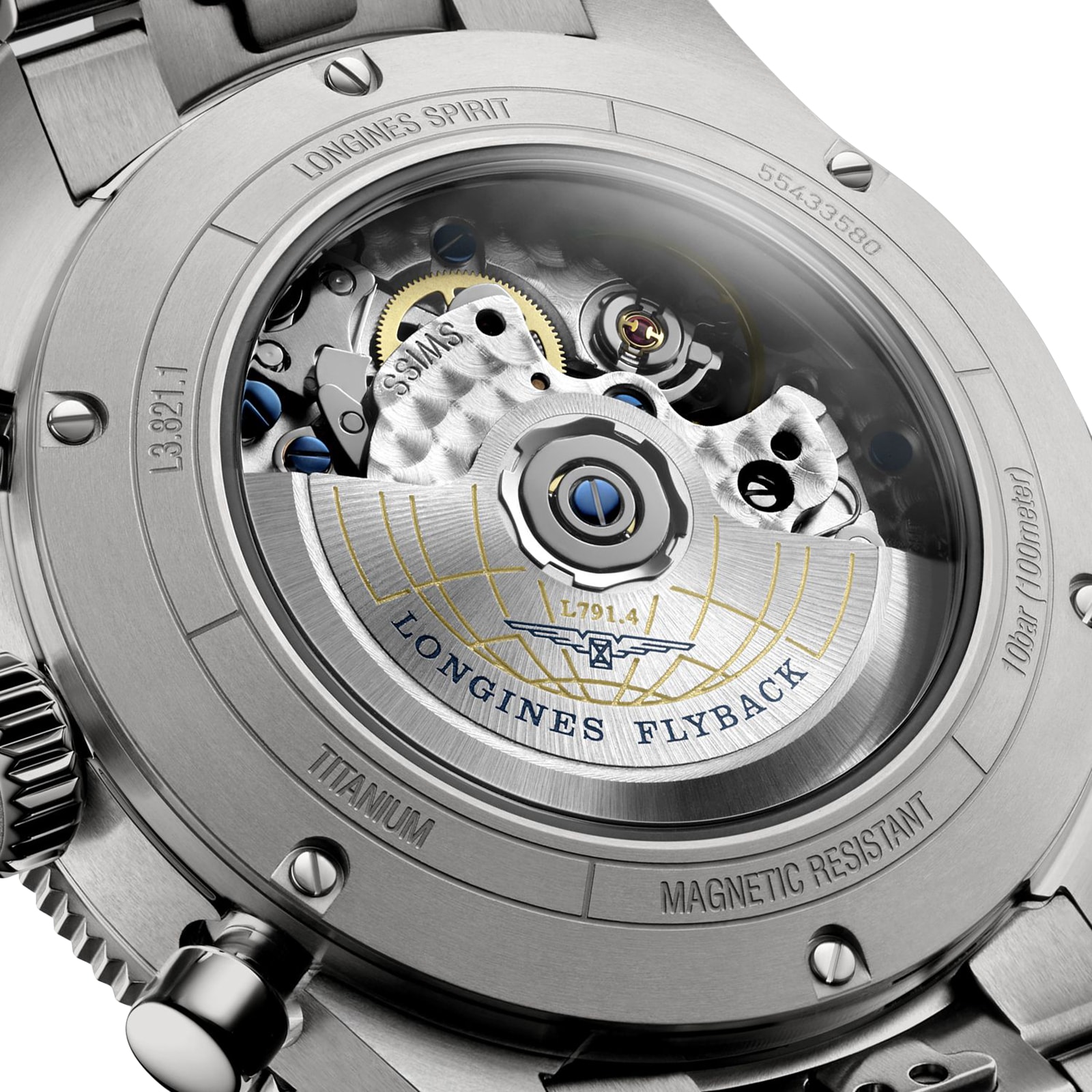 Longines Spirit Flyback Titanium 42mm Mens Watch Grey