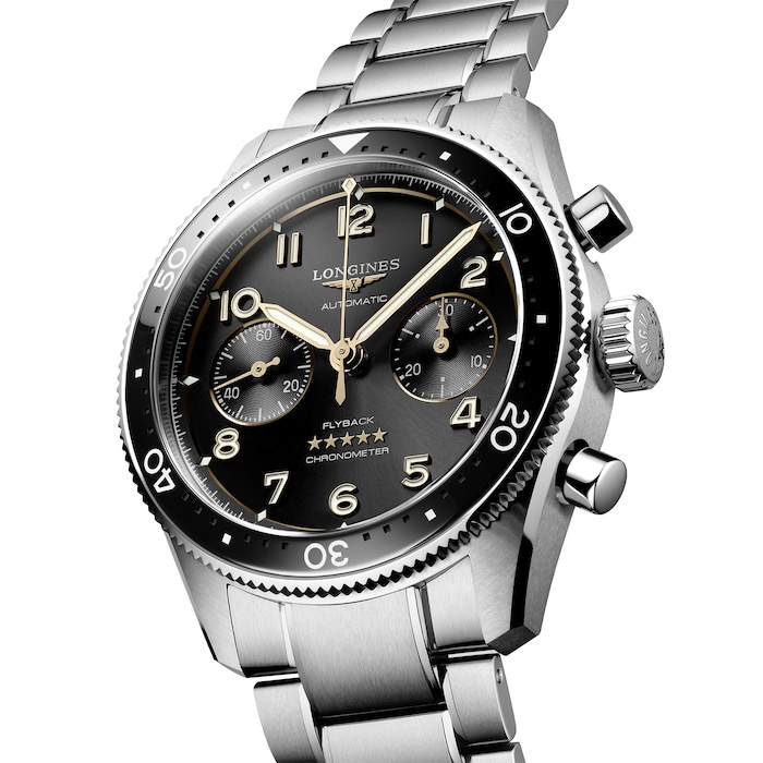 Longines Spirit Flyback 42mm Stainless Steel Black Sunray Dial