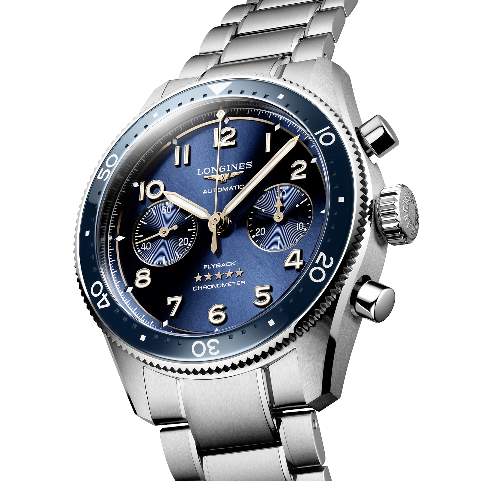 Longines Spirit Flyback 42mm Stainless Steel Blue Sunray Dial