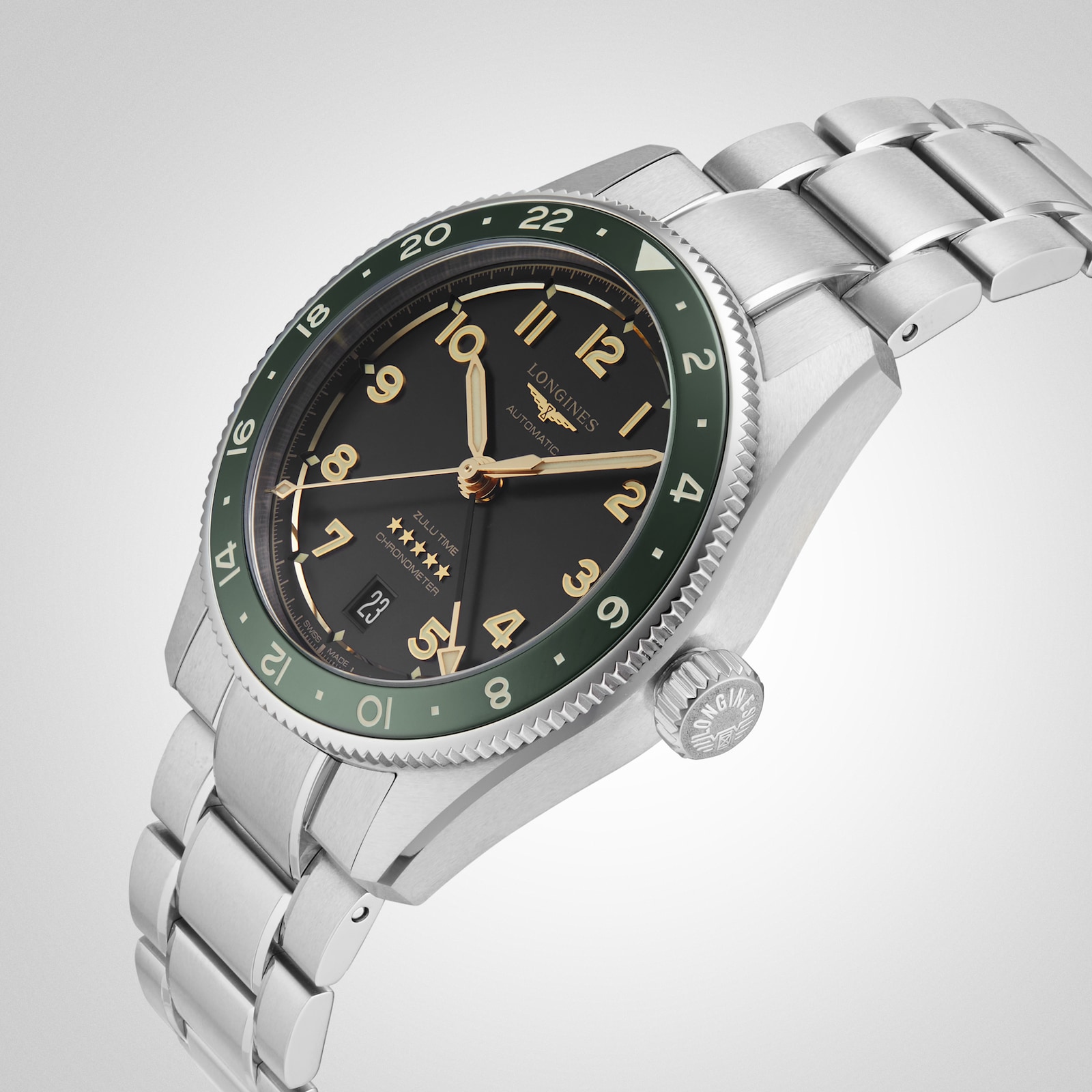 Longines Spirit Zulu Time 39mm Mens Watch