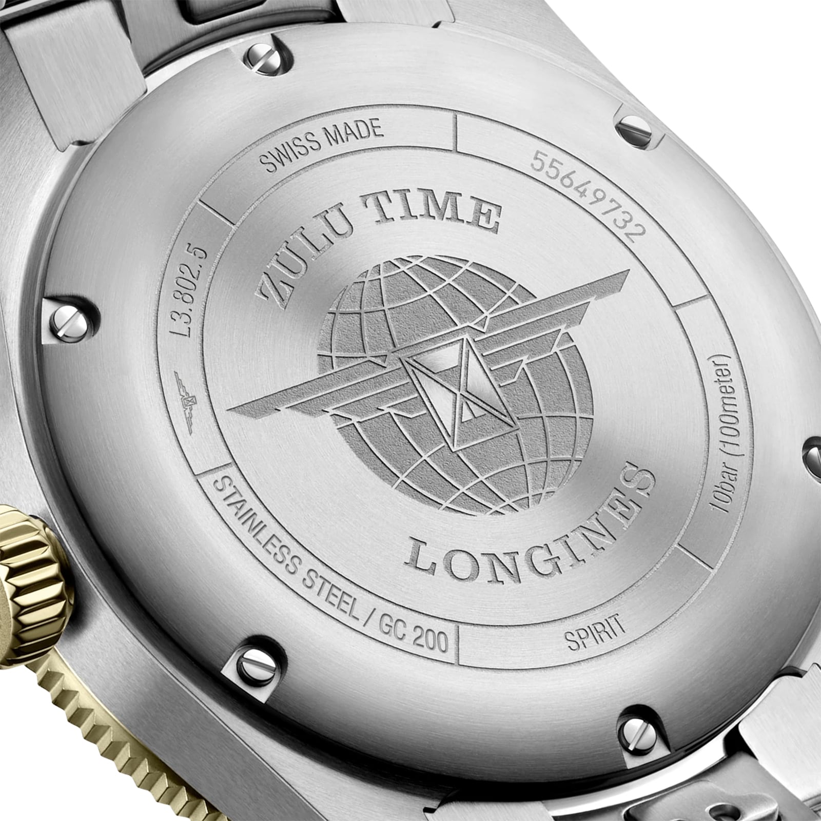 Longines Spirit Zulu Time 39mm Mens Watch Black Stainless Steel Longines Spirit Zulu Time 39mm Mens Watch Black Stainless Steel