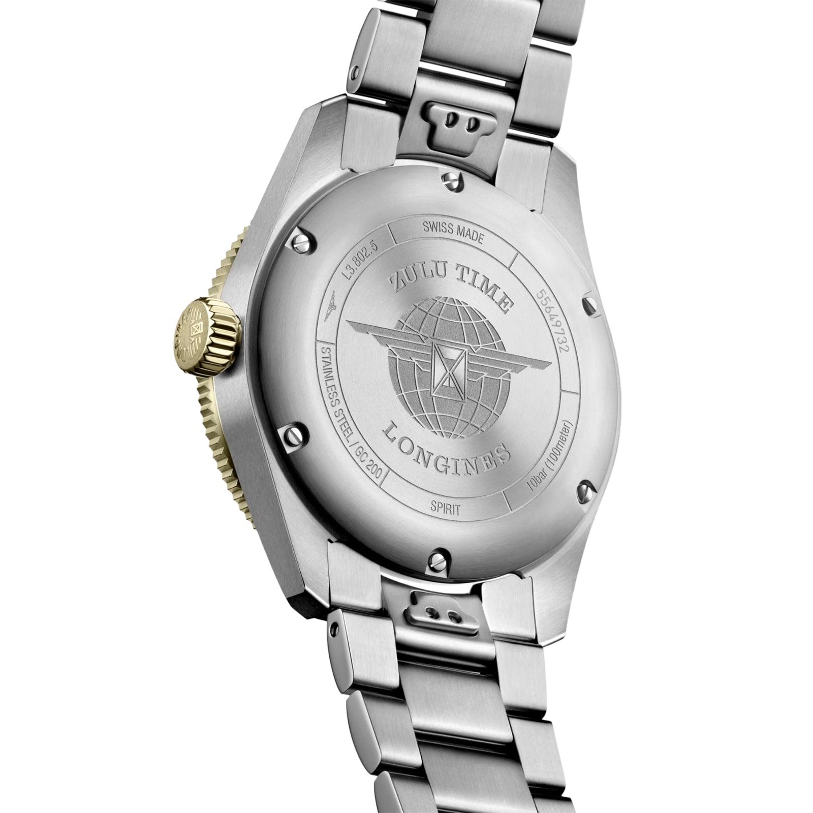 Longines Spirit Zulu Time 39mm Mens Watch Black Stainless Steel Longines Spirit Zulu Time 39mm Mens Watch Black Stainless Steel