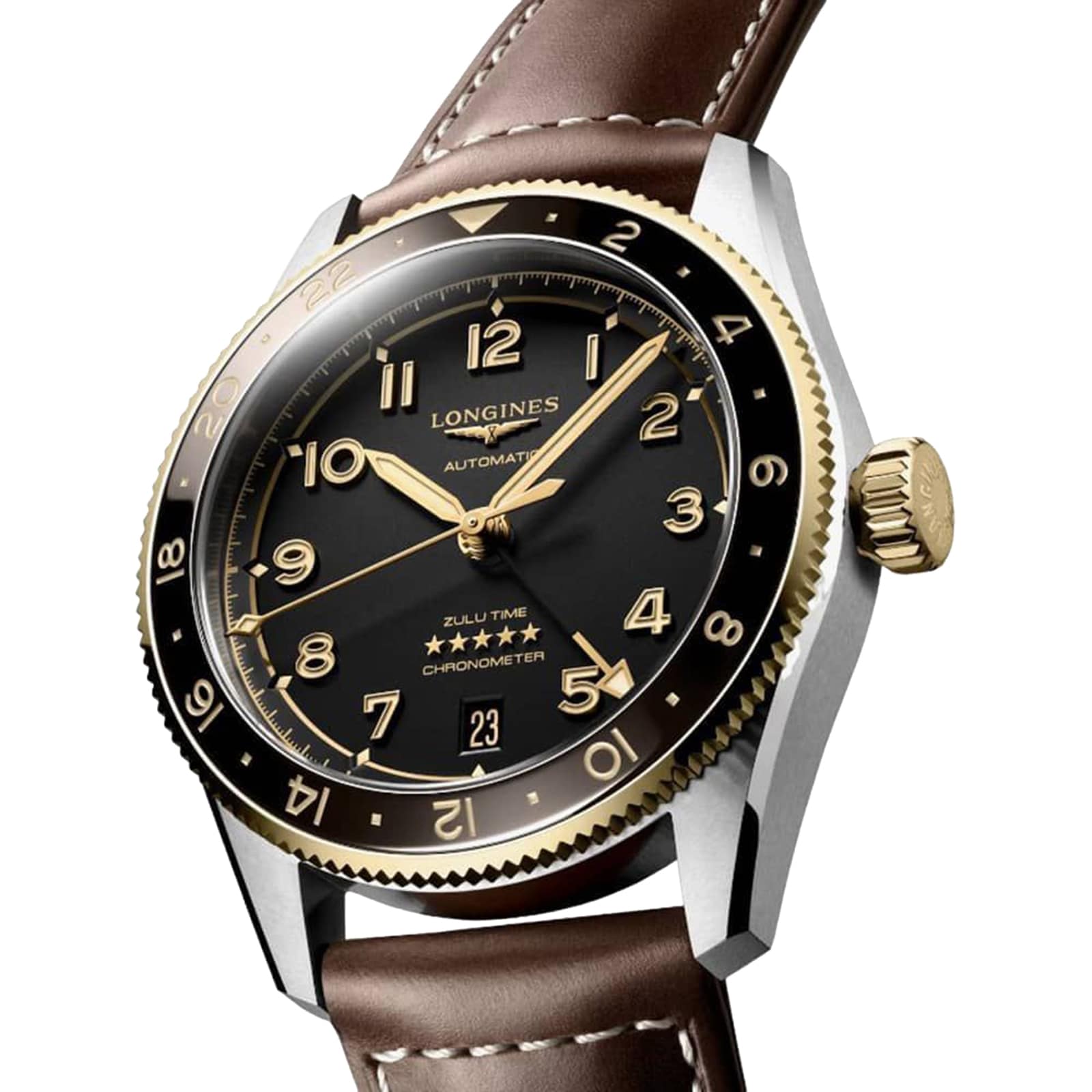 Longines Spirit Zulu Time 39mm Mens Watch Black L38025532 | Goldsmiths