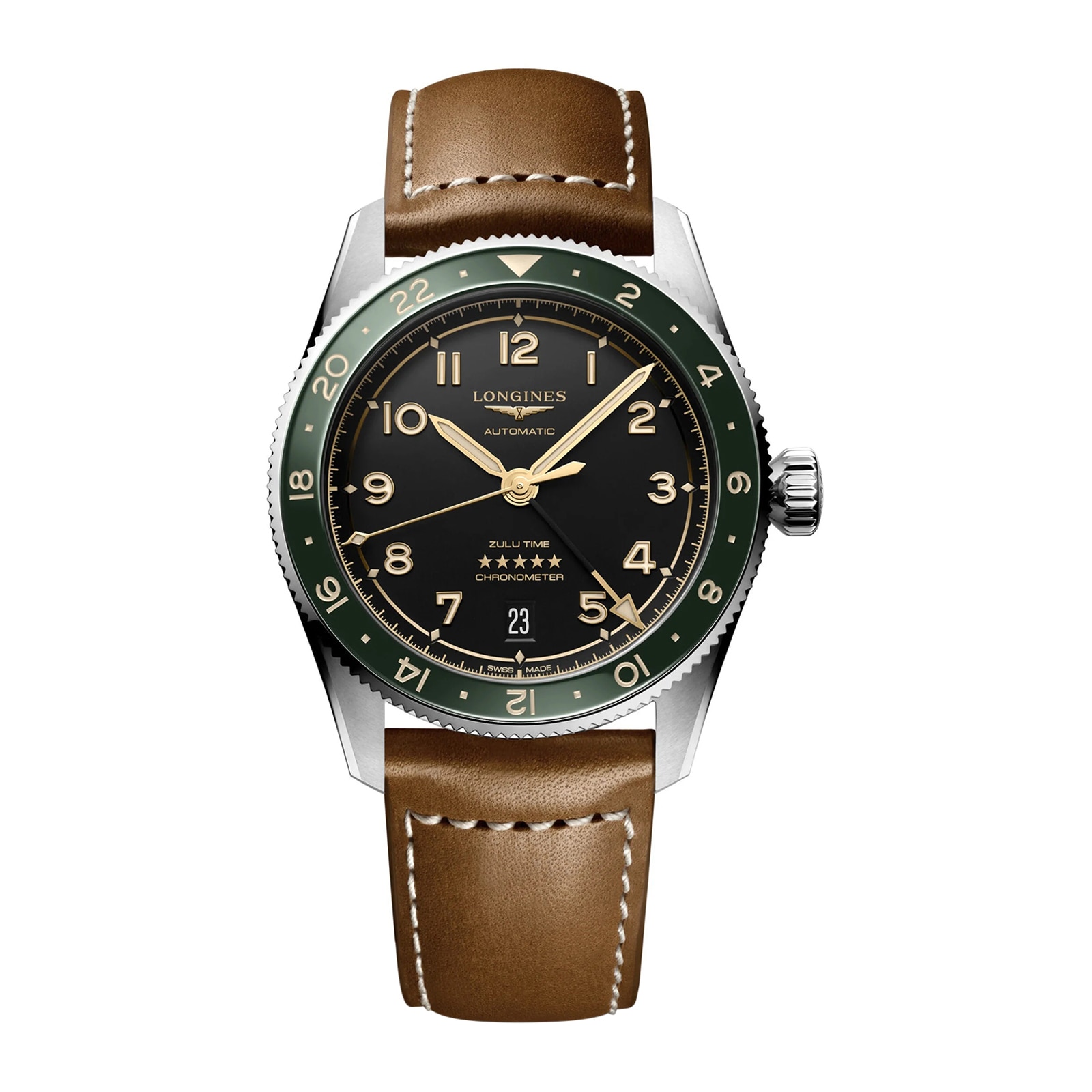 Longines Spirit Zulu Time 39mm Mens Watch Black Longines Spirit Zulu Time 39mm Mens Watch Black