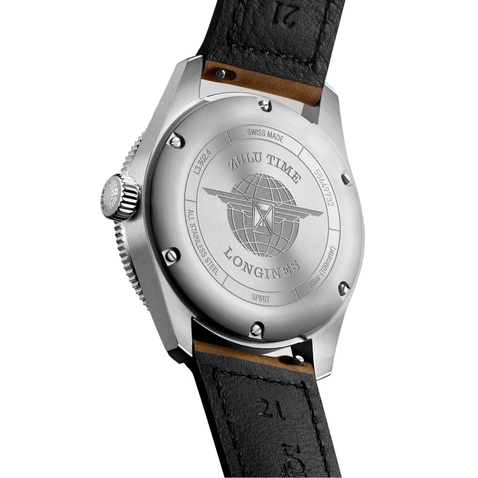 Longines Spirit Zulu Time 39mm Mens Watch Black Longines Spirit Zulu Time 39mm Mens Watch Black