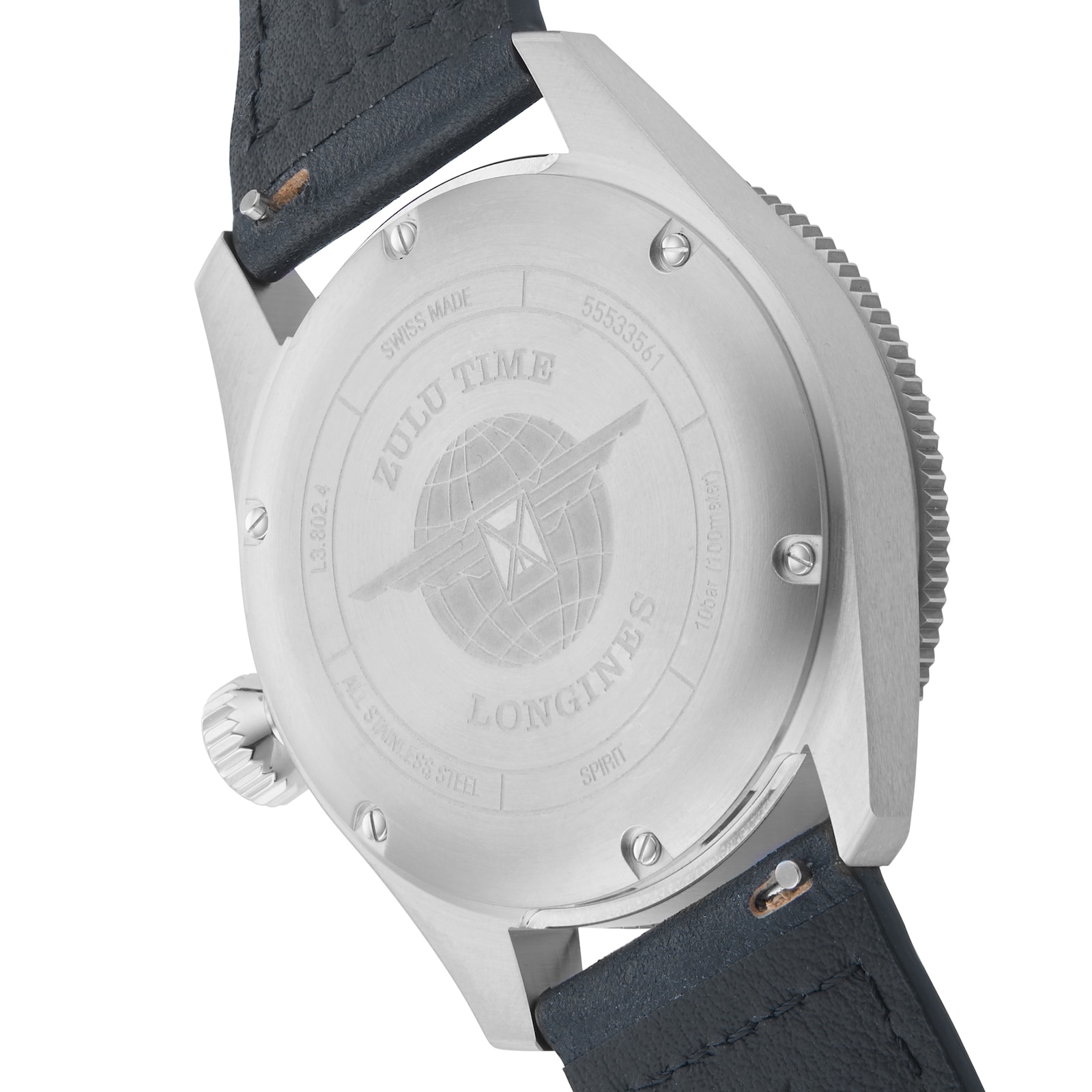 Longines Spirit Zulu Time 39mm Mens Watch Blue