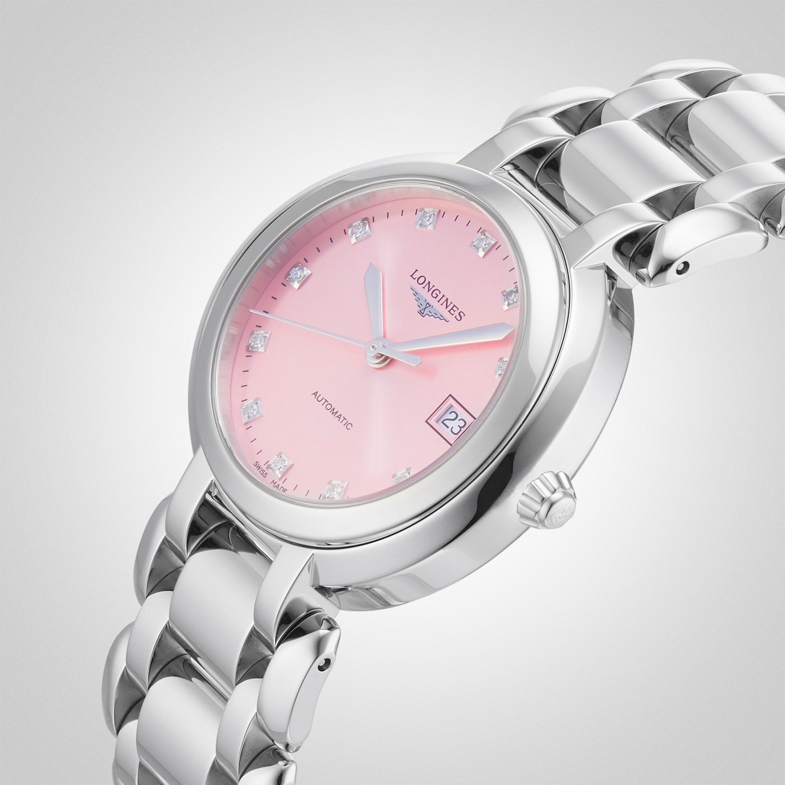 Longines Prima Luna 30mm Ladies Watch Pink