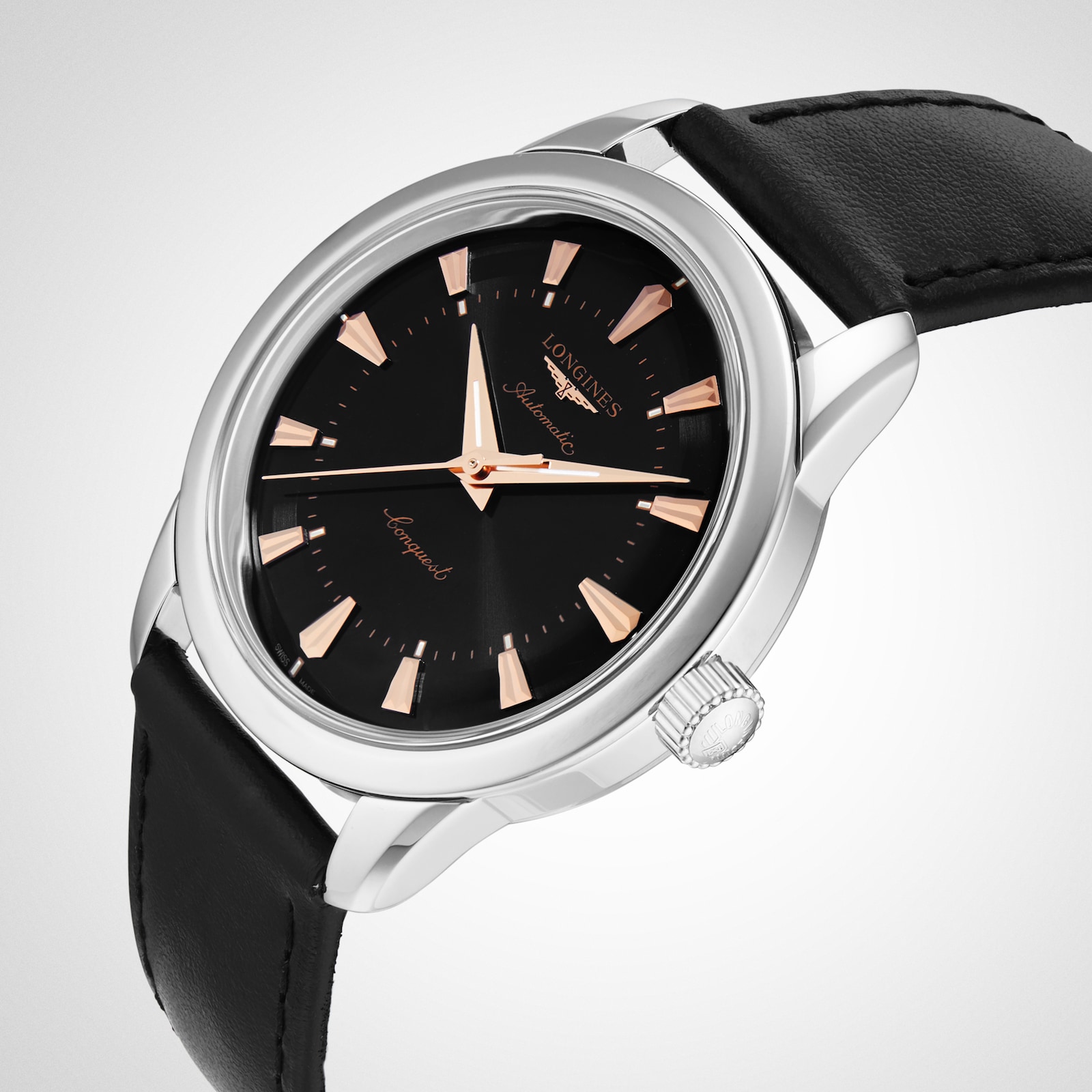 Longines Conquest Heritage 38mm Mens Watch Black