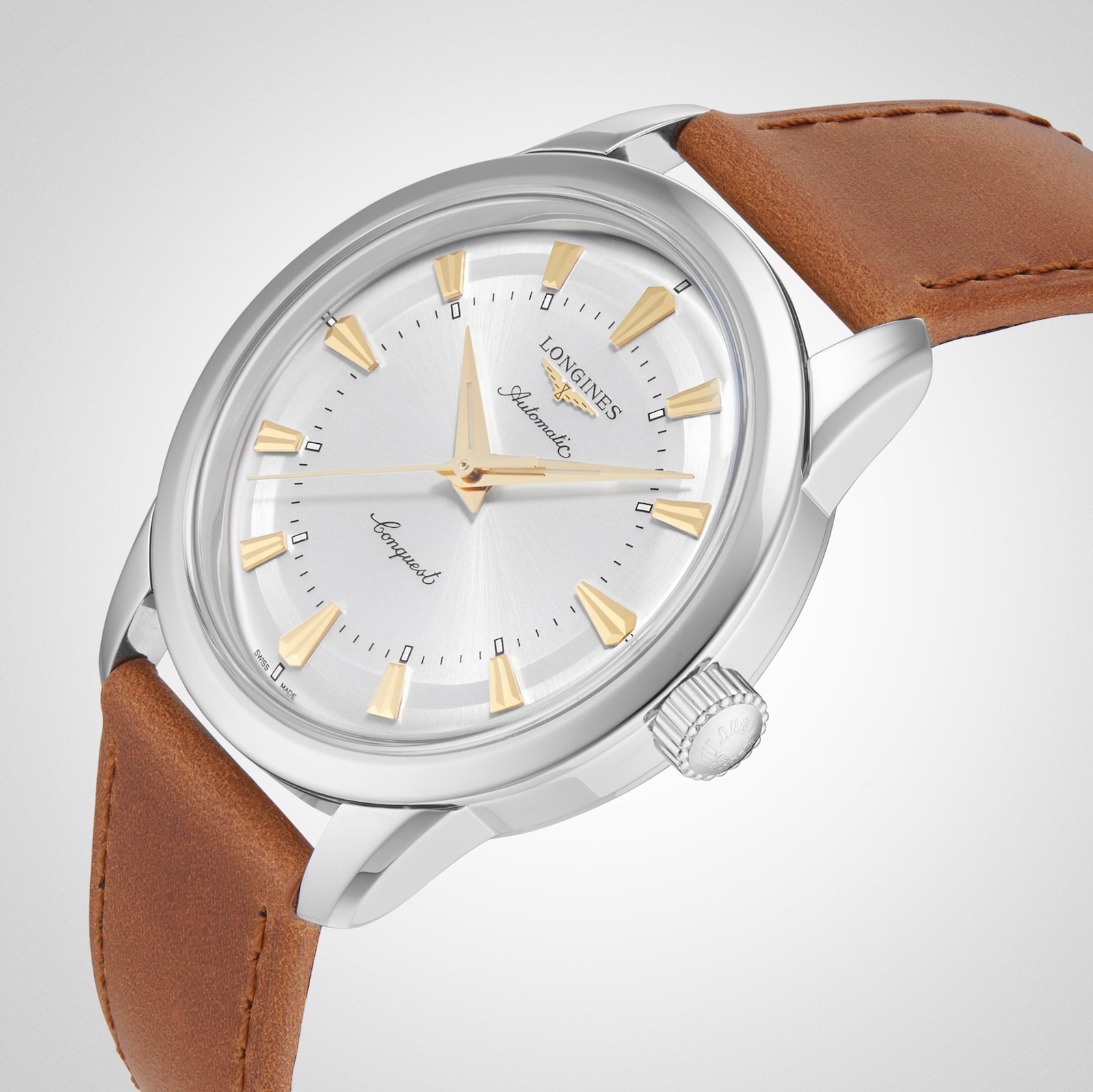 Longines Conquest Heritage 38mm Mens Watch Silver