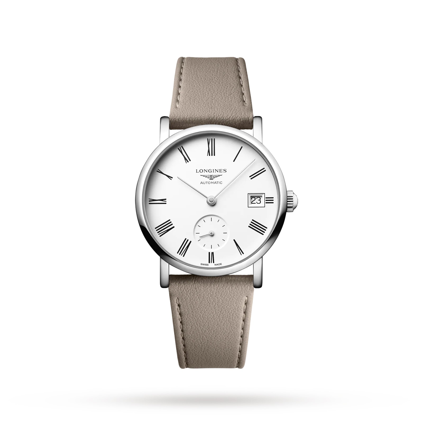 Longines Elegant Collection 34.5mm Ladies Watch Beige Strap