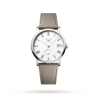 Longines Elegant Collection 34.5mm Ladies Watch Beige Strap