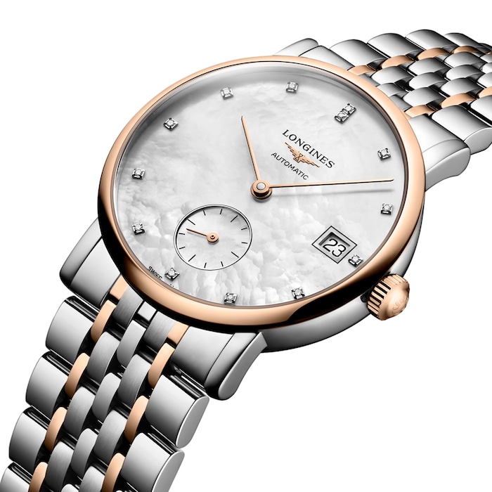 Longines Elegant Collection 34.5mm Ladies Watch Rose Gold