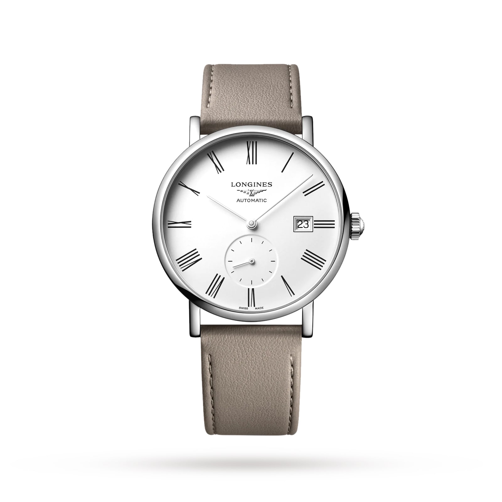 Longines Elegant Collection 39mm Mens Watch Beige Strap