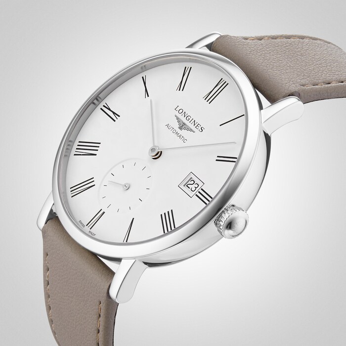Longines Elegant Collection 39mm Mens Watch Beige Strap