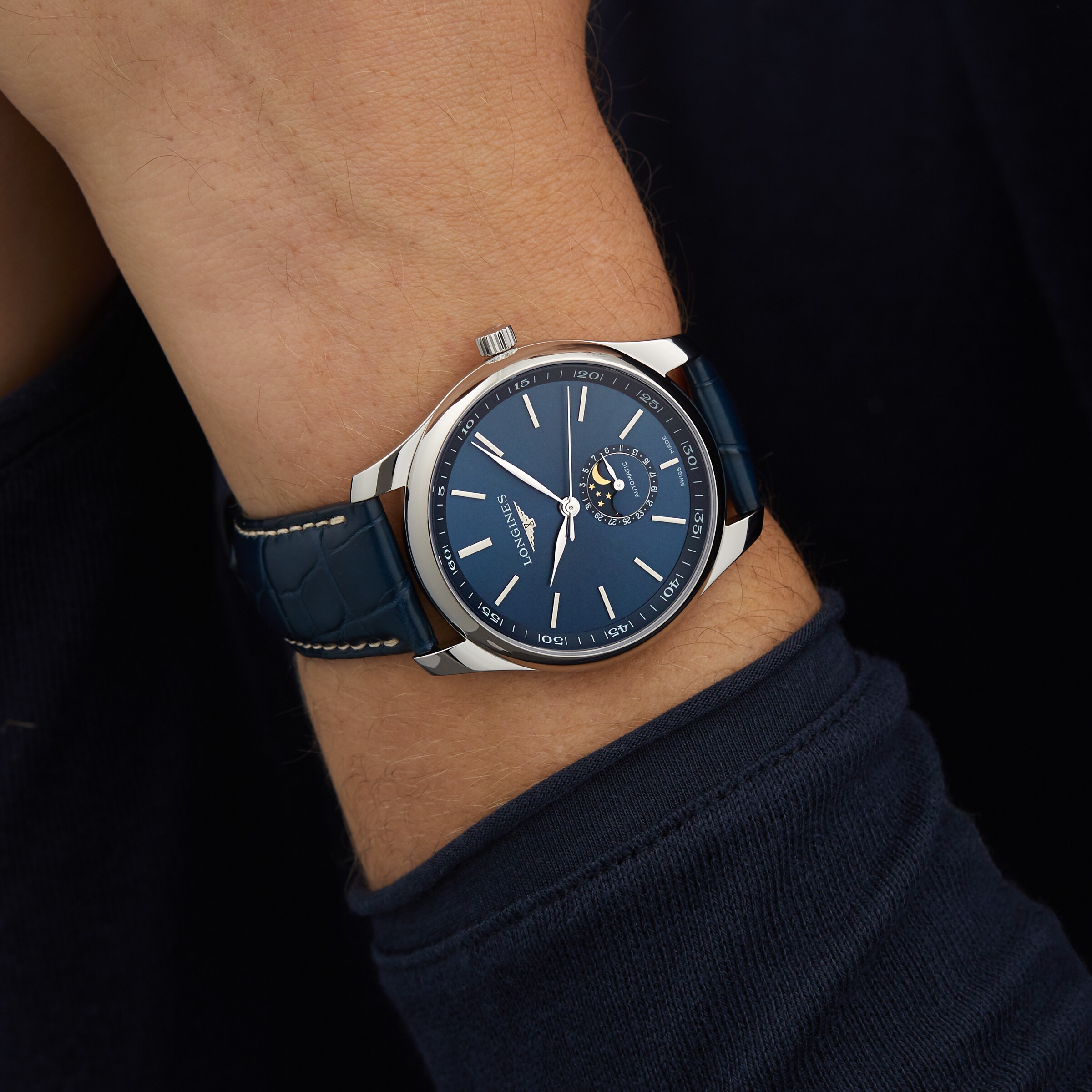 Longines master blue on sale dial