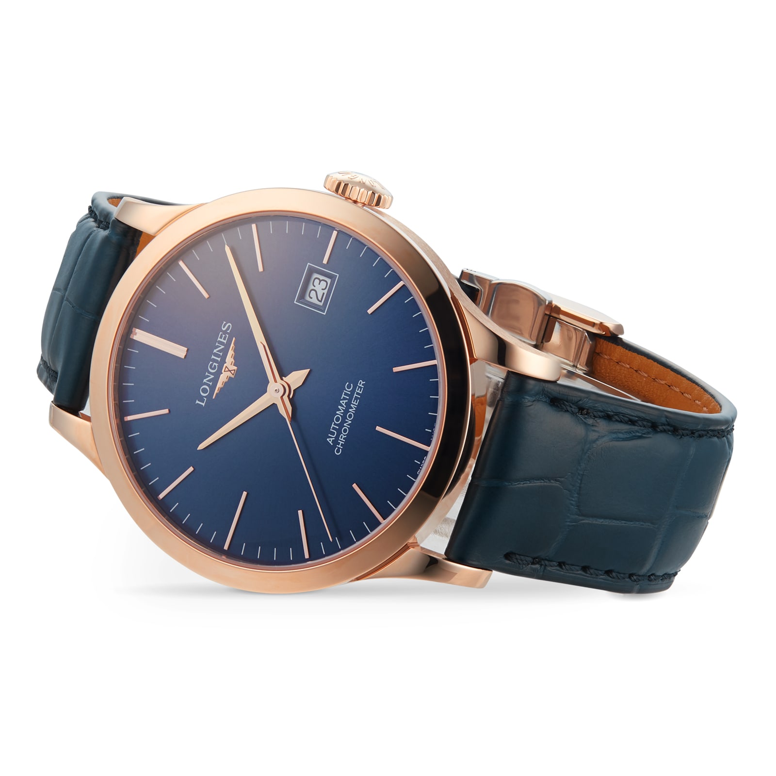 Record 38.5mm Mens Watch Sunray Blue