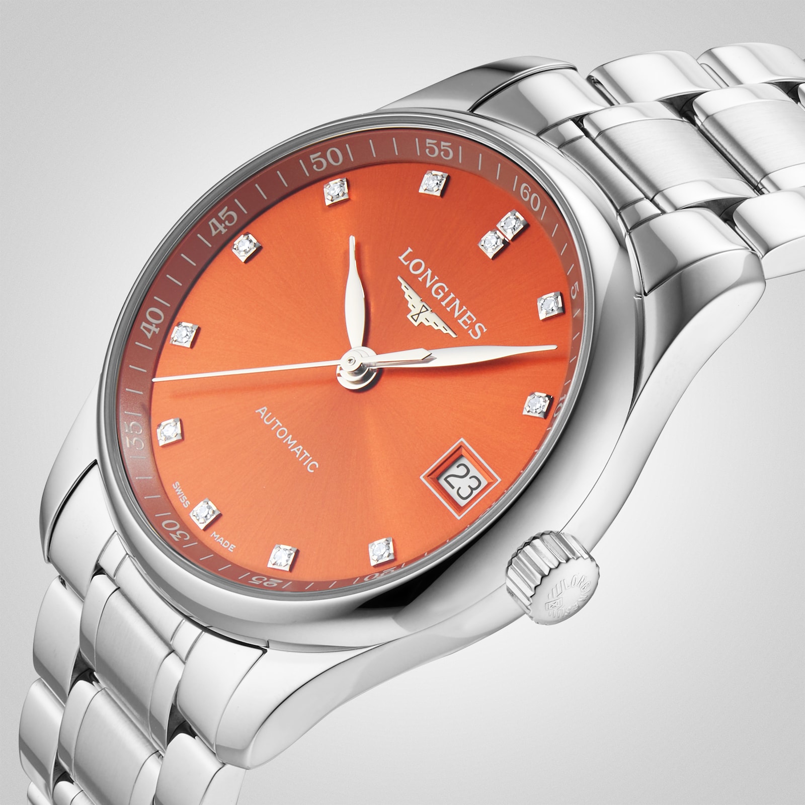 Longines Master Collection 34mm Ladies Watch Orange