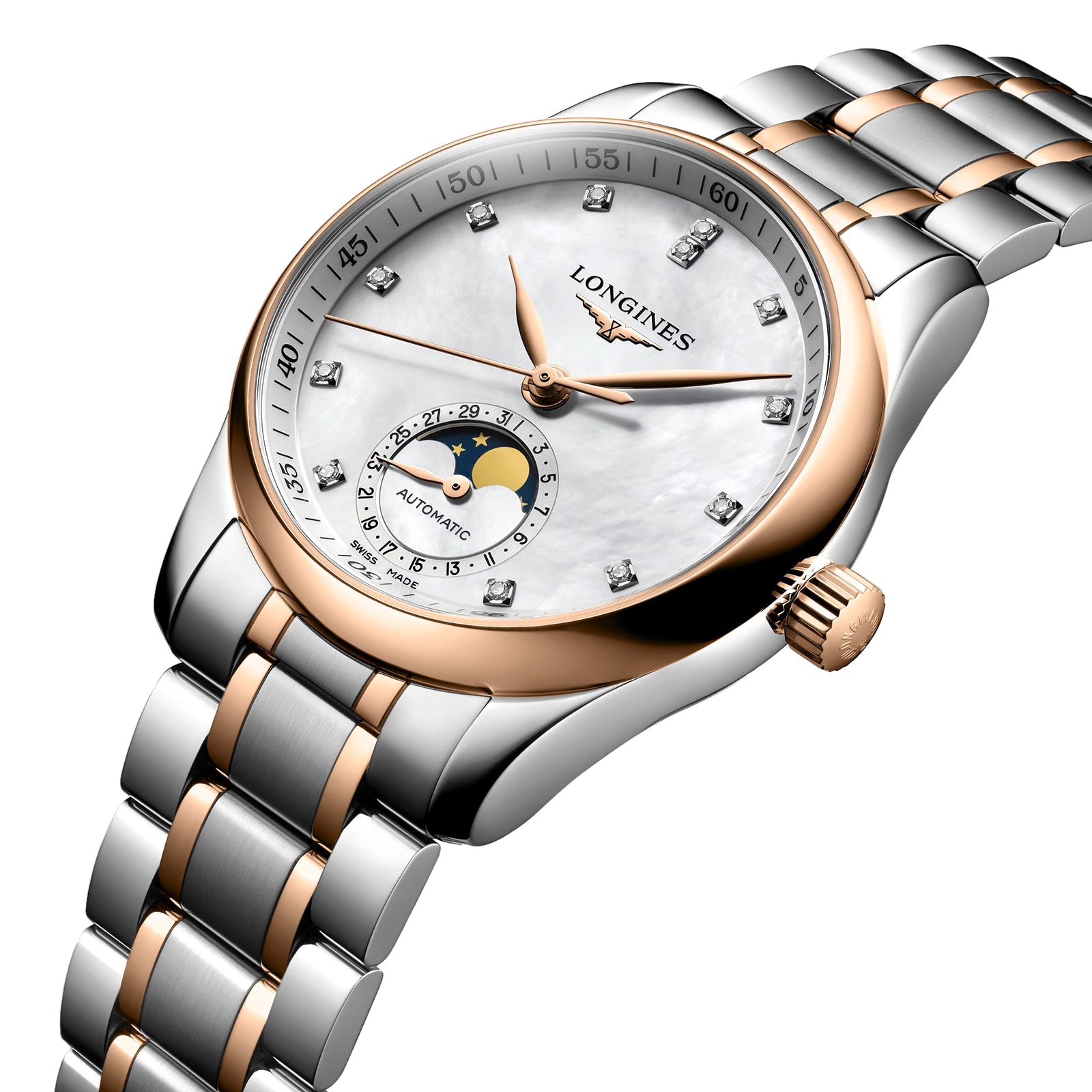 Longines Master Collection Moophase 34mm Ladies Watch Mother Of Pearl Longines Master Collection Moophase 34mm Ladies Watch Mother Of Pearl