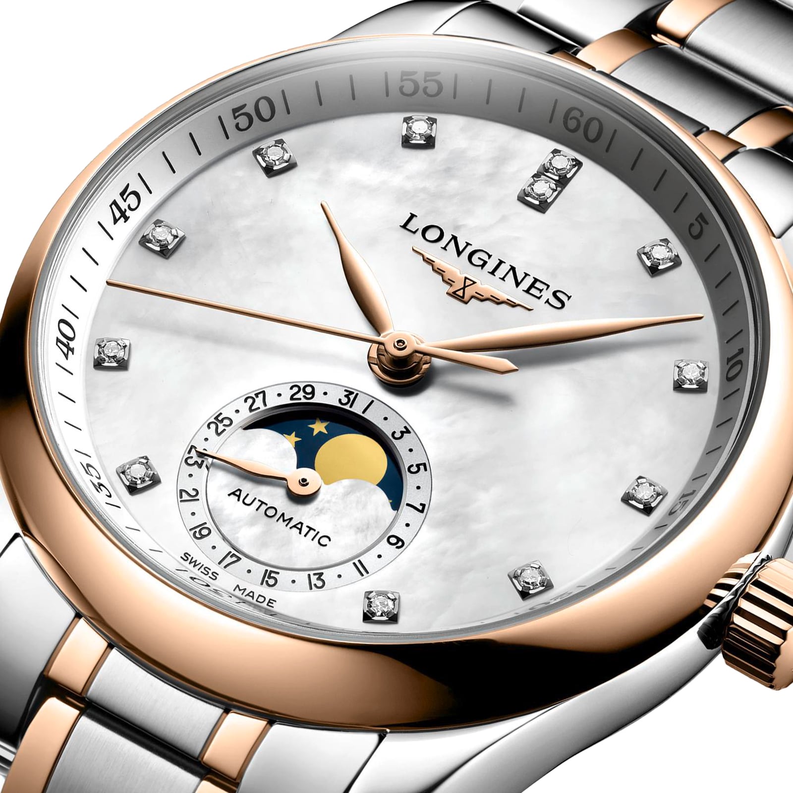 Longines Master Collection Moophase 34mm Ladies Watch Mother Of Pearl Longines Master Collection Moophase 34mm Ladies Watch Mother Of Pearl