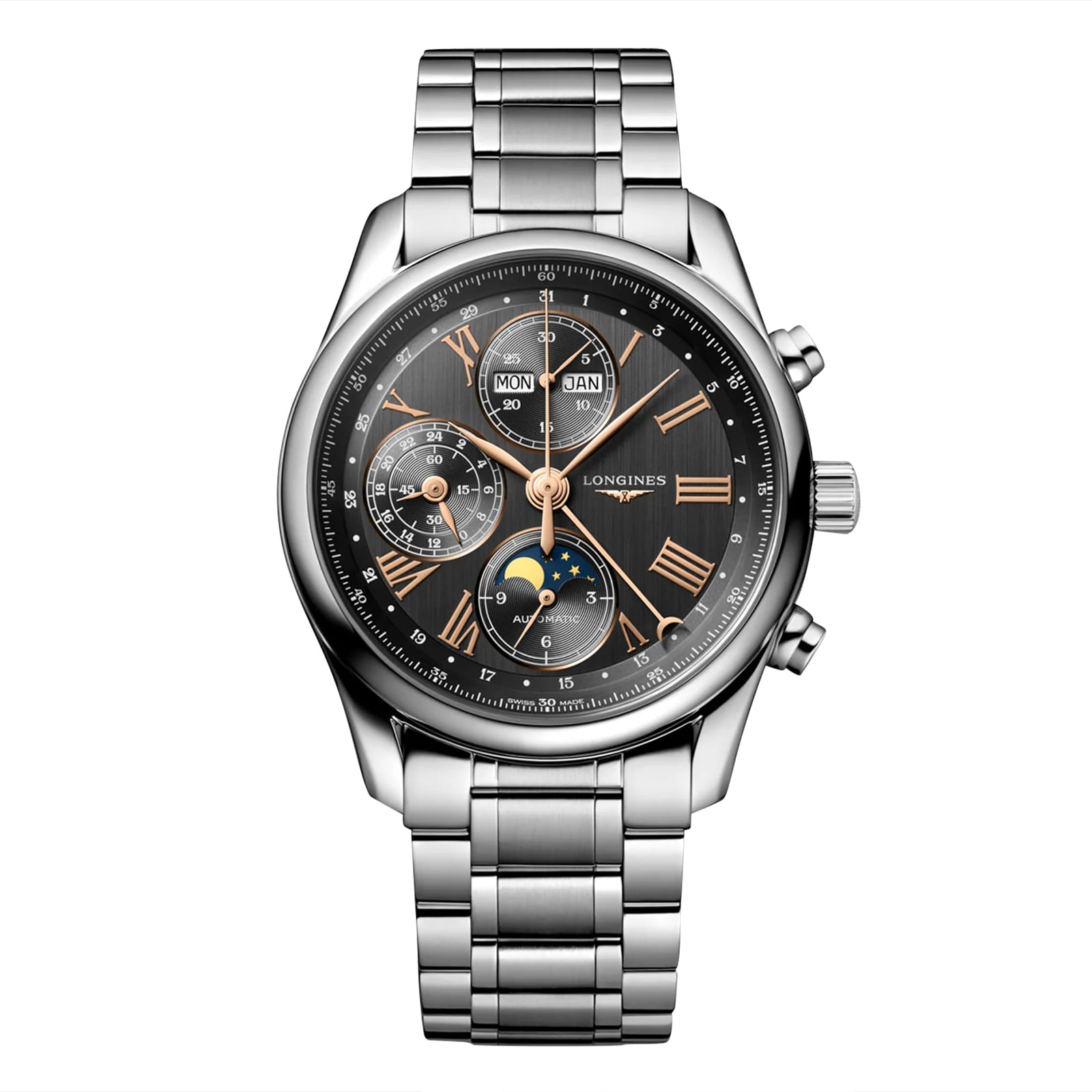 Longines Master Collection 40mm Mens Watch Grey Stainless Steel Longines Master Collection 40mm Mens Watch Grey Stainless Steel