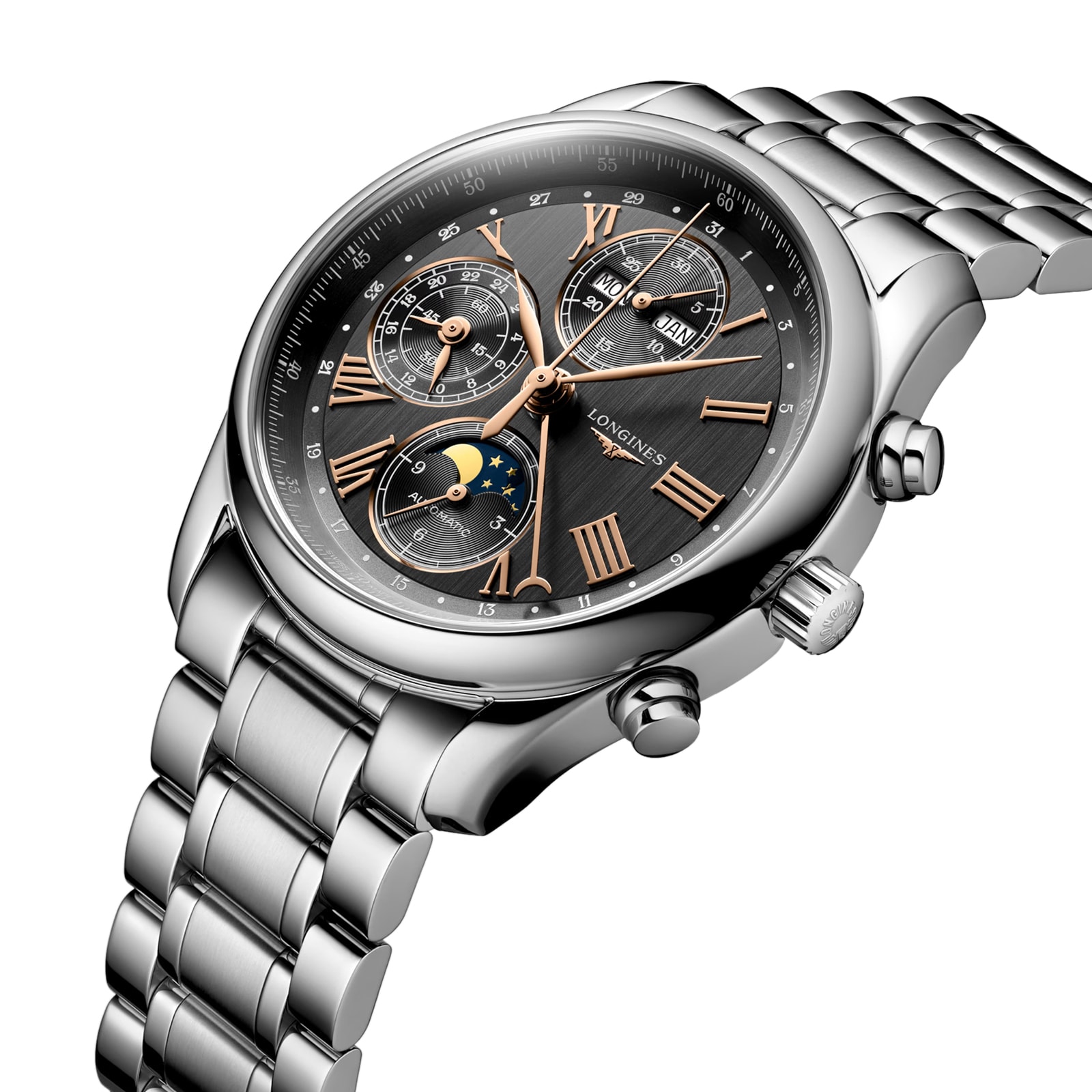 Longines Master Collection 40mm Mens Watch Grey Stainless Steel