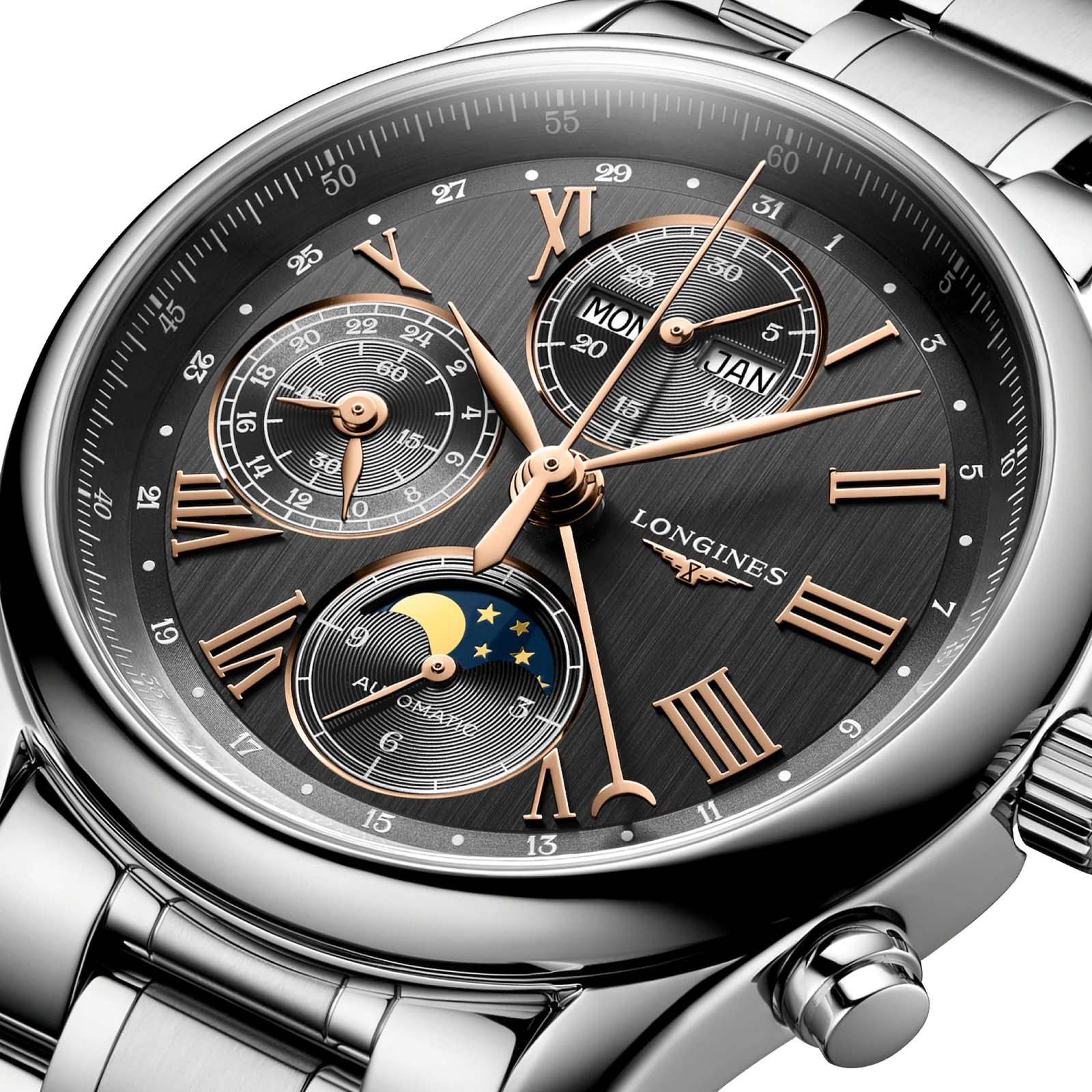 Longines Master Collection 40mm Mens Watch Grey Stainless Steel Longines Master Collection 40mm Mens Watch Grey Stainless Steel