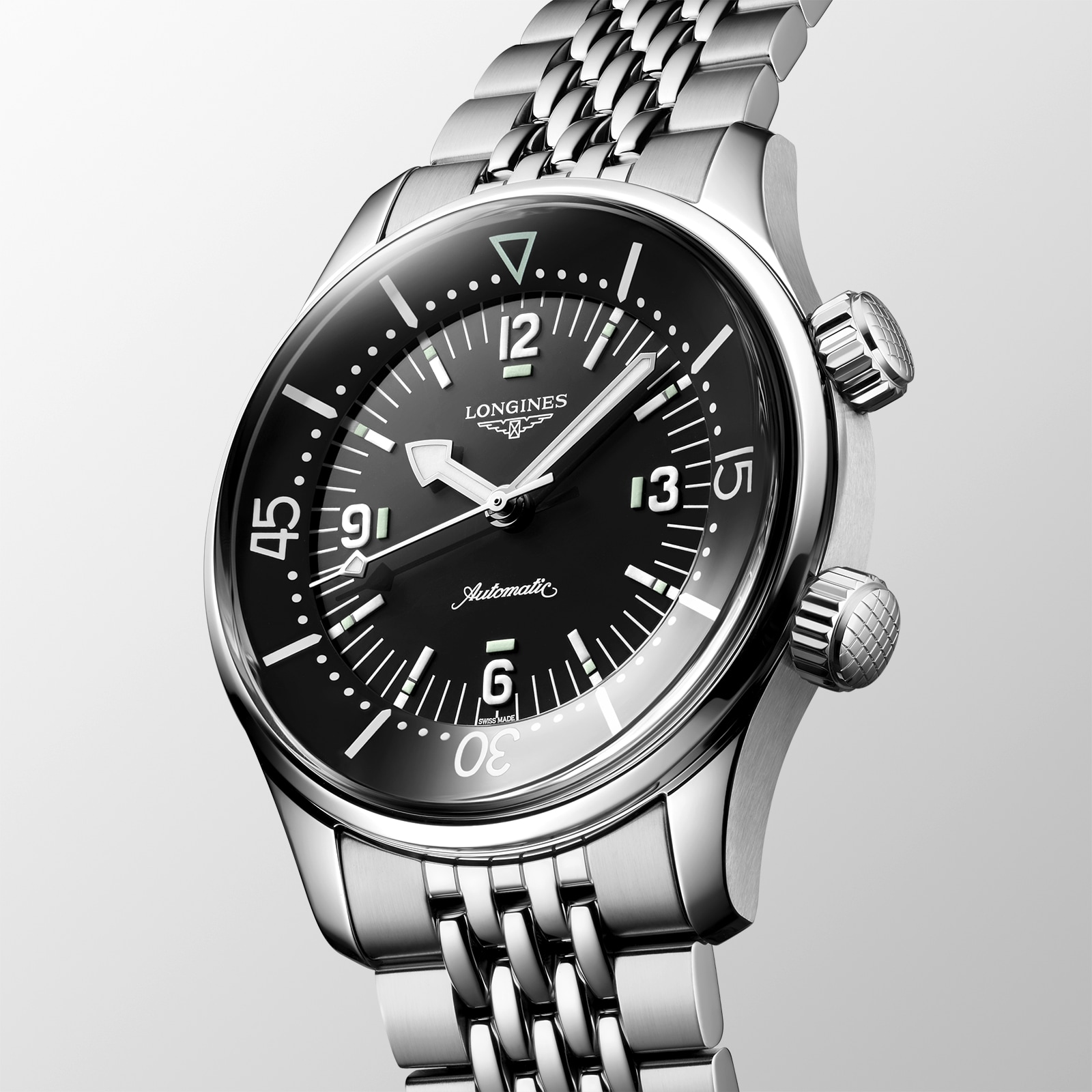 Longines legend best sale diver black