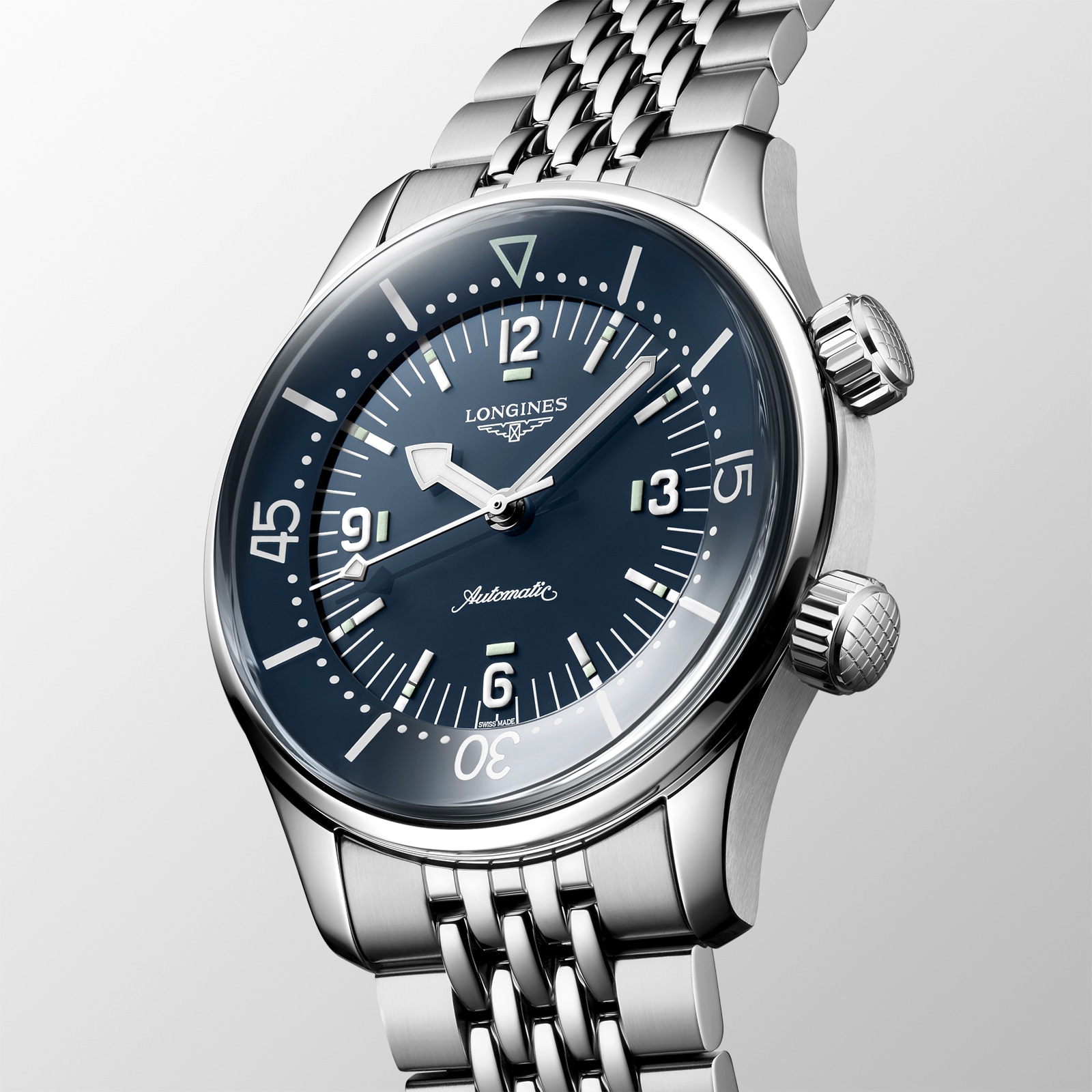 Longines Legend Diver 39mm Mens Watch Blue Stainless Steel