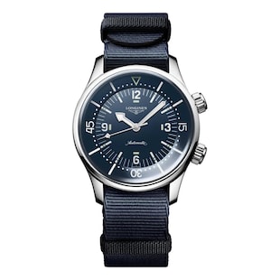 Longines Legend Diver 39mm Mens Watch Blue Fabric