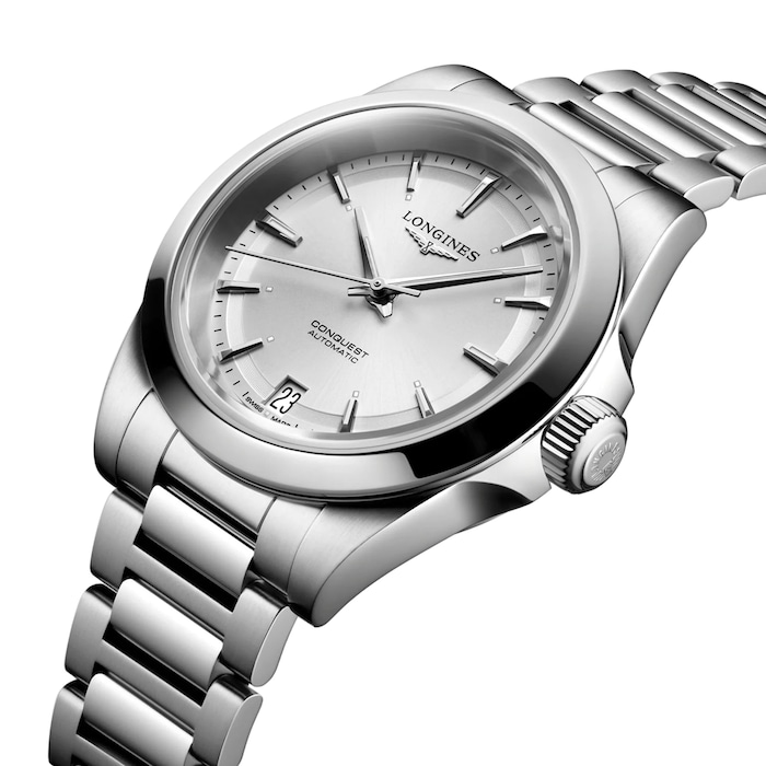 Longines Conquest 34mm Ladies Watch Silver