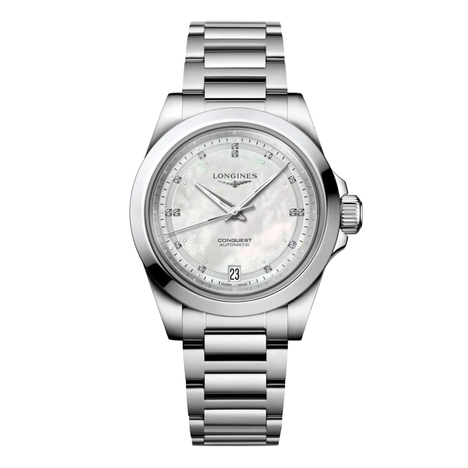 Longines Conquest 34mm Ladies Watch Mother Of Pearl