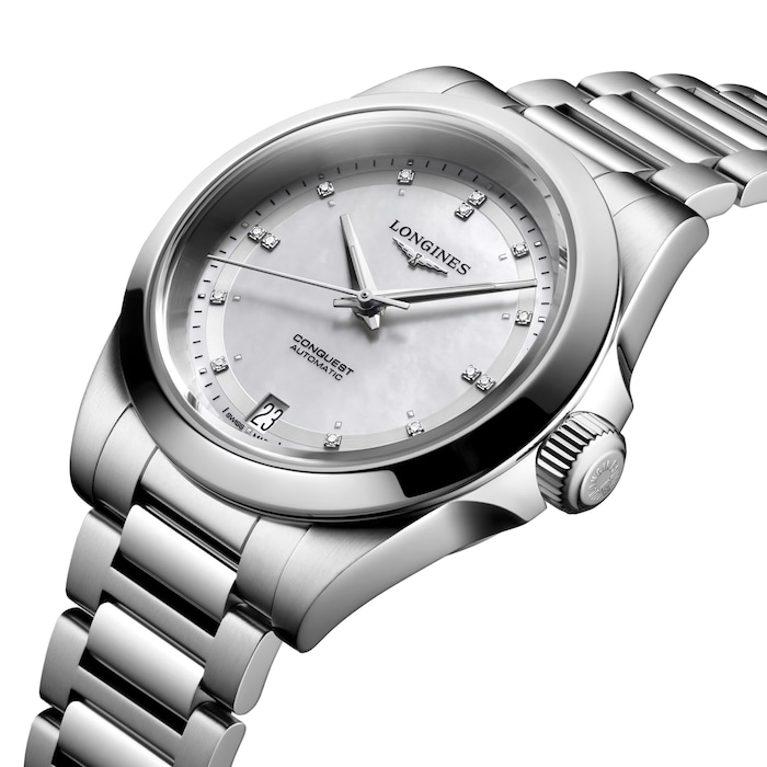 Longines Conquest 34mm Ladies Watch Mother Of Pearl