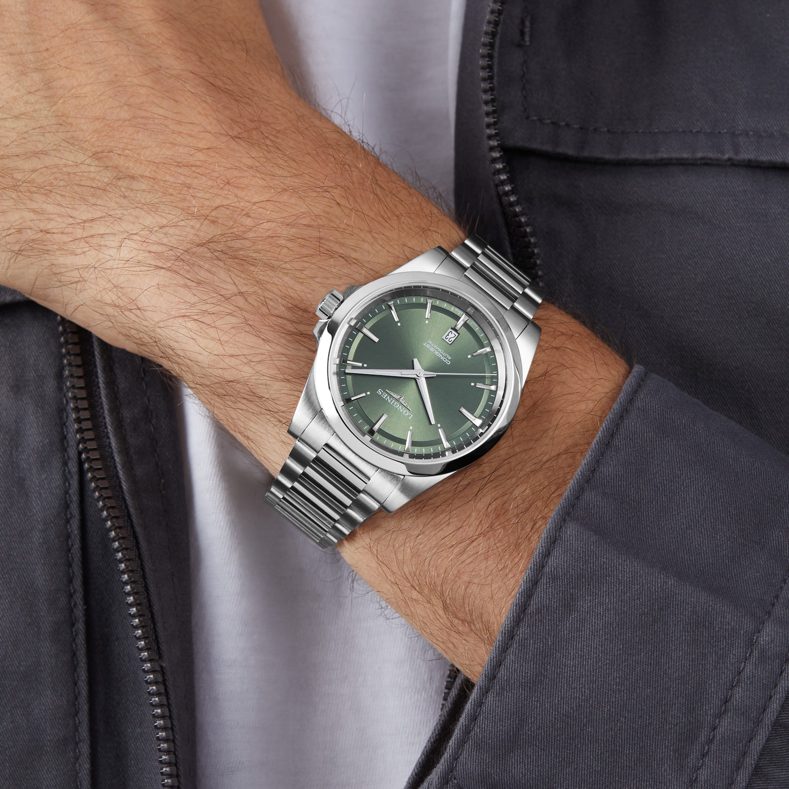 Longines Conquest 41mm Mens Watch Green