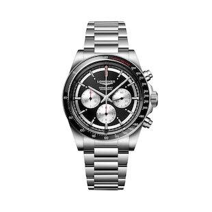 Longines Conquest Chronograph 42mm Mens Watch Black