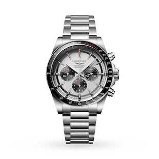 Longines Conquest Chronograph 42mm Mens Watch Silver