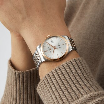 Longines Record 40mm Mens Watch Sunray Silver L28215727 | Watches 