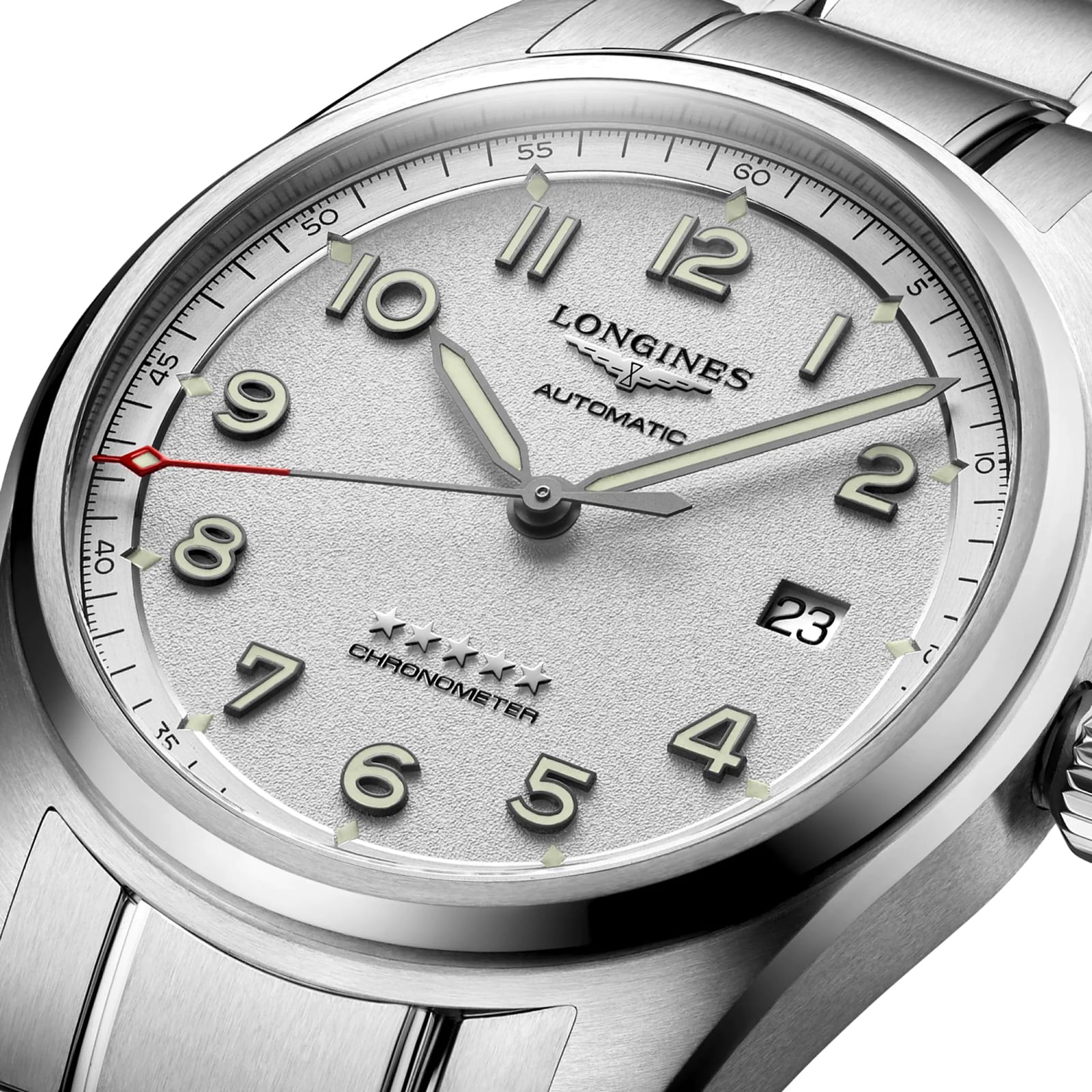 Longines Spirit 40mm Mens Watch Silver L38104736 Mappin and Webb