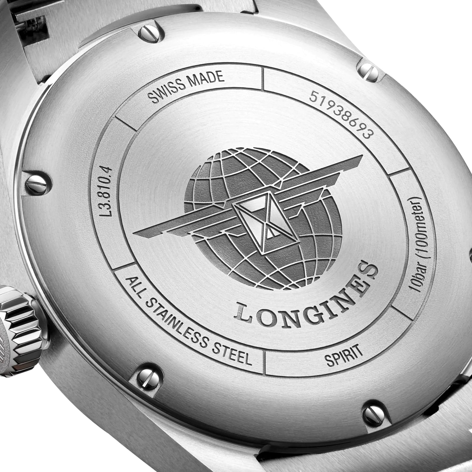 Longines Spirit 40mm Mens Watch Silver L38104736 Mappin and Webb