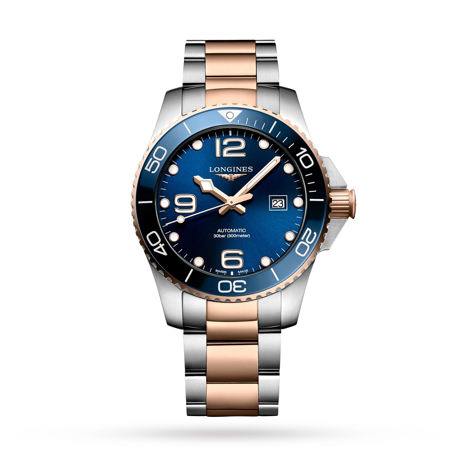 Longines HydroConquest 43mm Mens Watch Sunray Blue