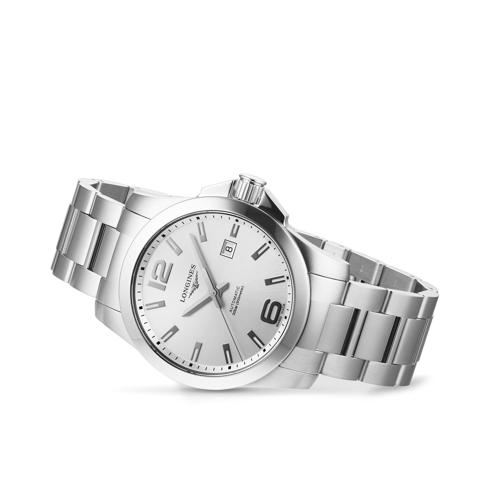 Longines Conquest 43mm Mens Watch Silver