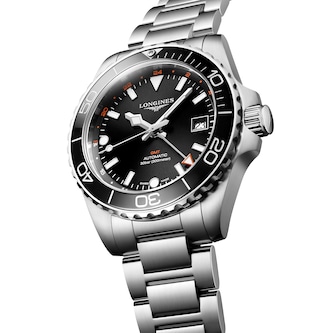Longines Hydroconquest GMT 41mm Mens Watch Black Stainless Steel Longines Hydroconquest GMT 41mm Mens Watch Black Stainless Steel