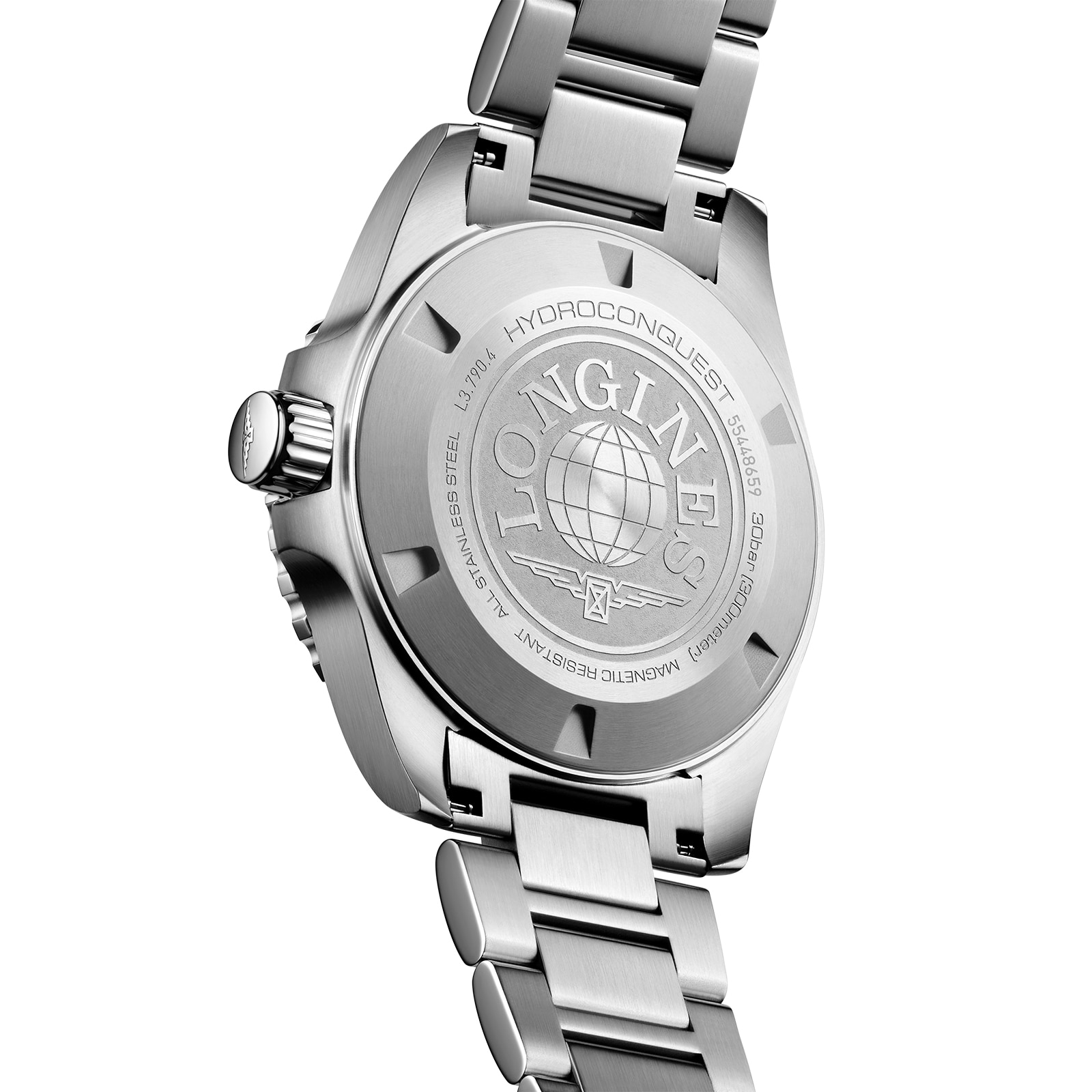 Longines HydroConquest GMT 41mm Mens Watch Black Stainless Steel