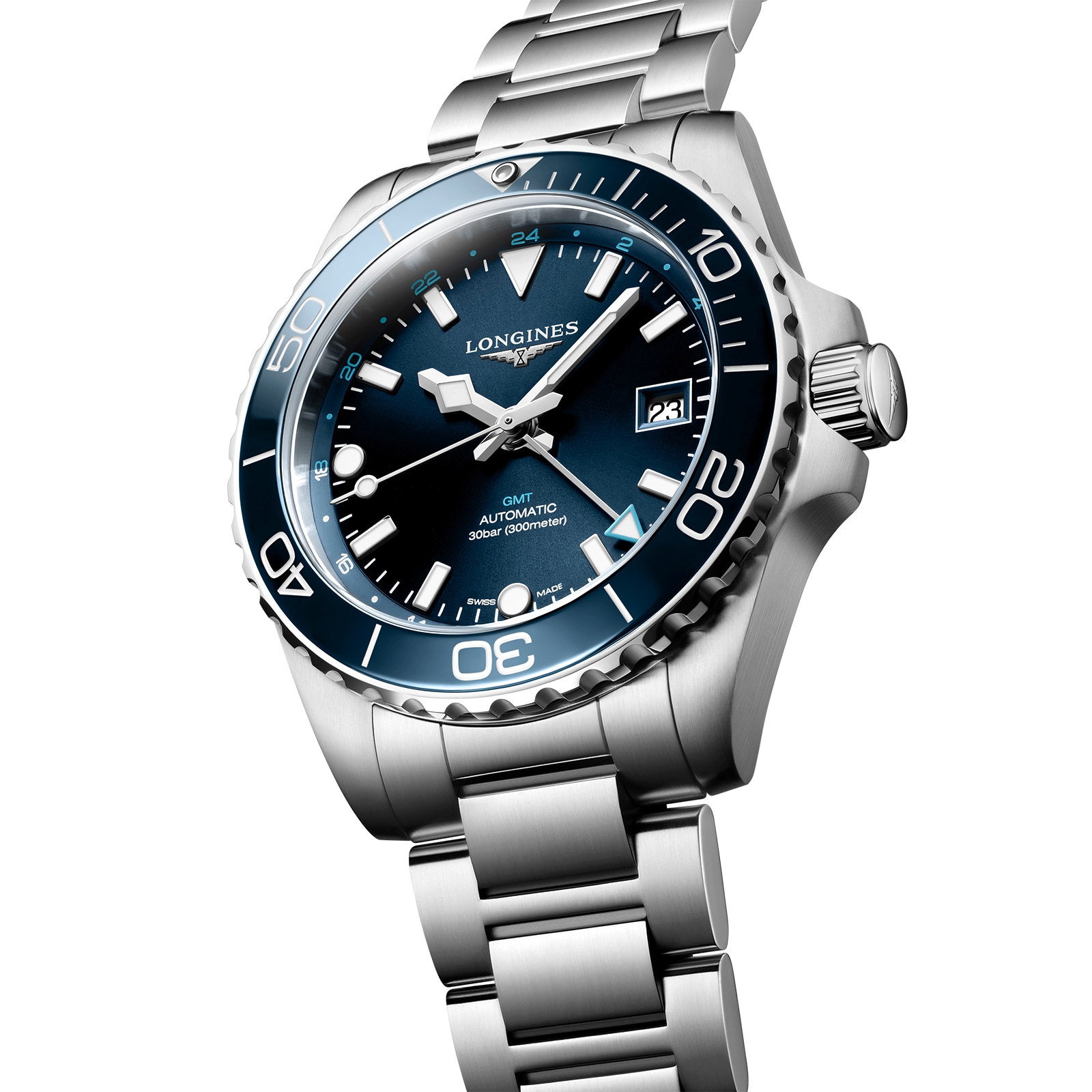 Longines Hydroconquest 41mm Mens Watch Blue Stainless Steel