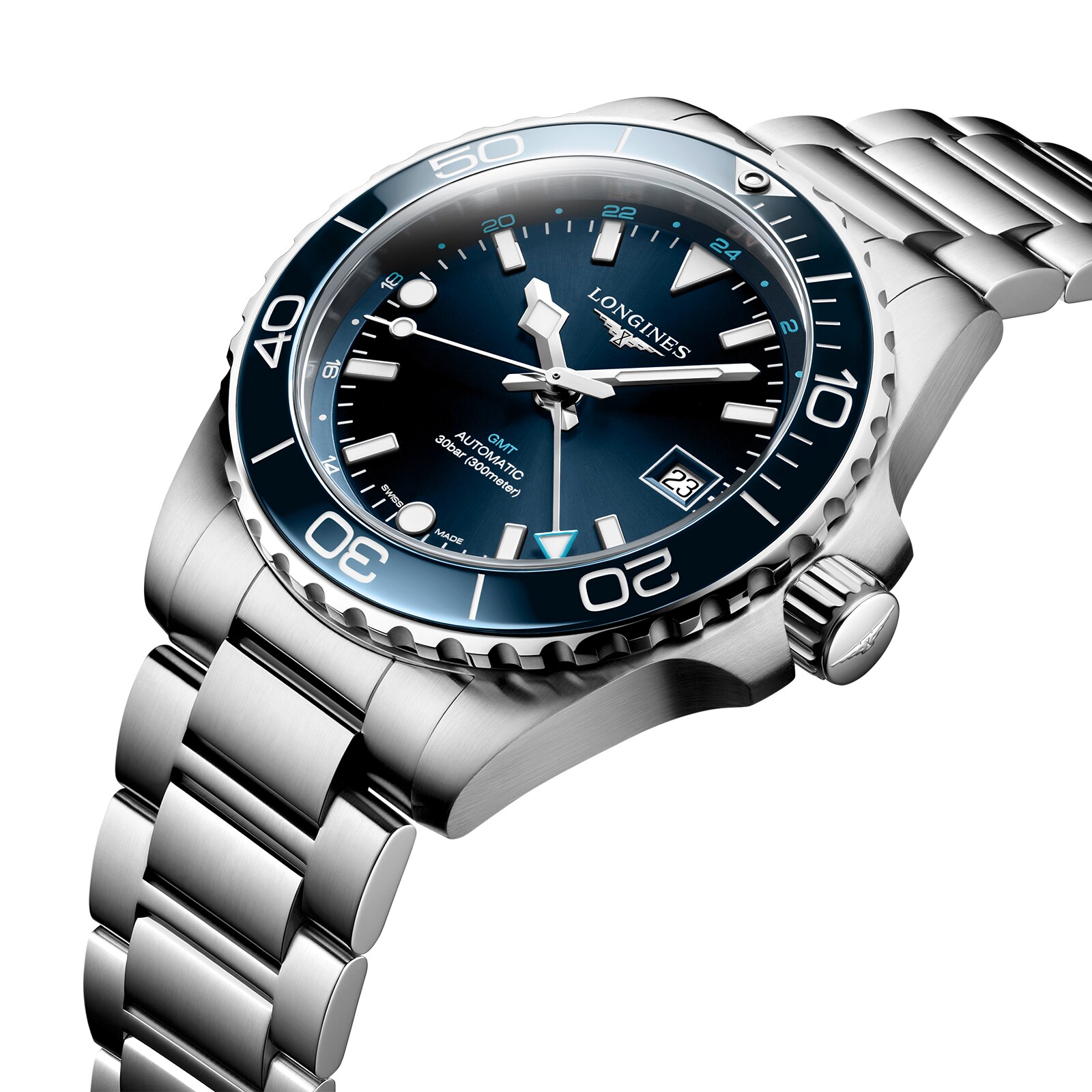 Longines Hydroconquest 41mm Mens Watch Blue Stainless Steel