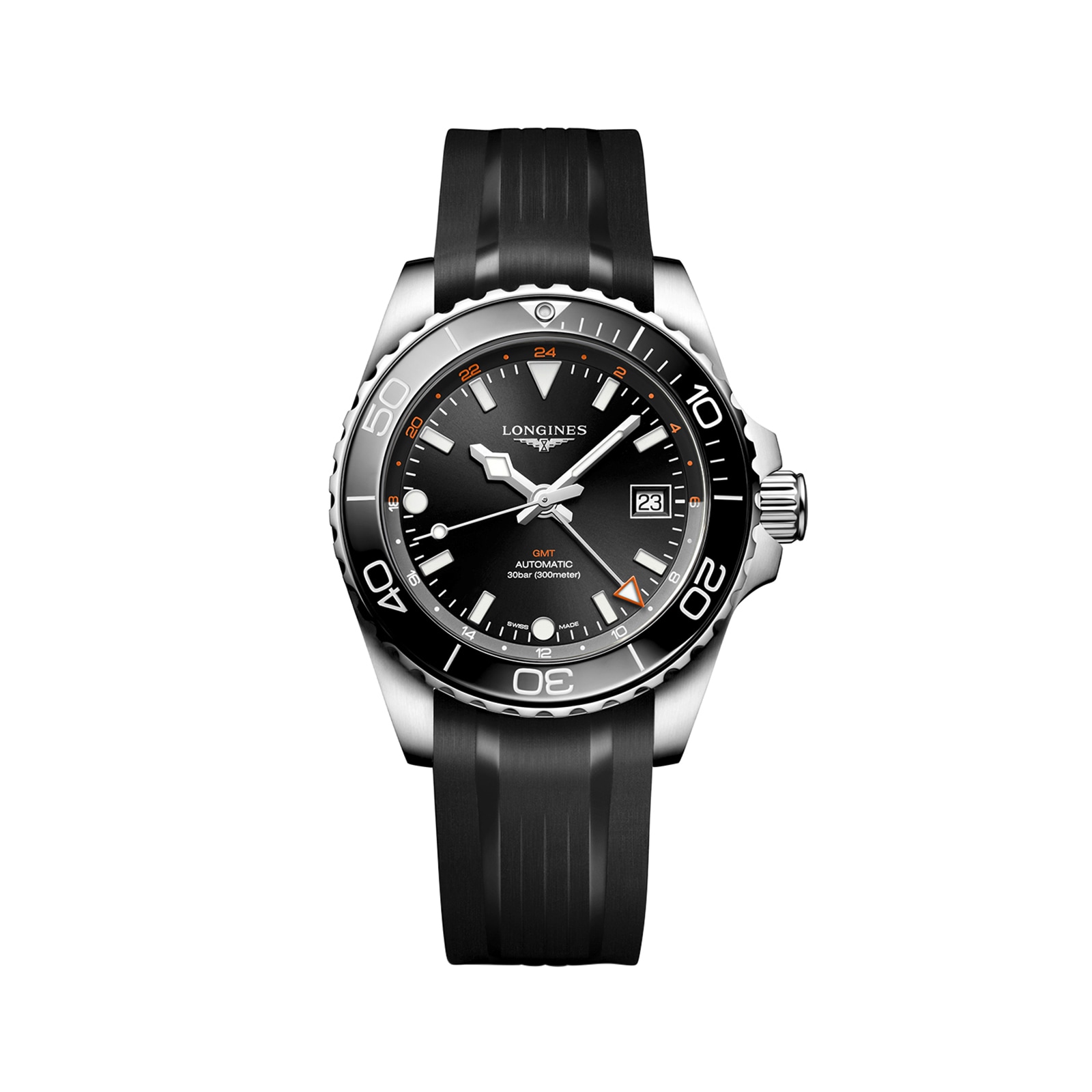 Longines Hydroconquest 41mm Mens Watch Black Rubber L37904569