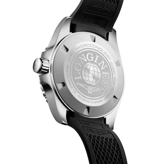 Longines HydroConquest 41mm Mens Watch Black Rubber