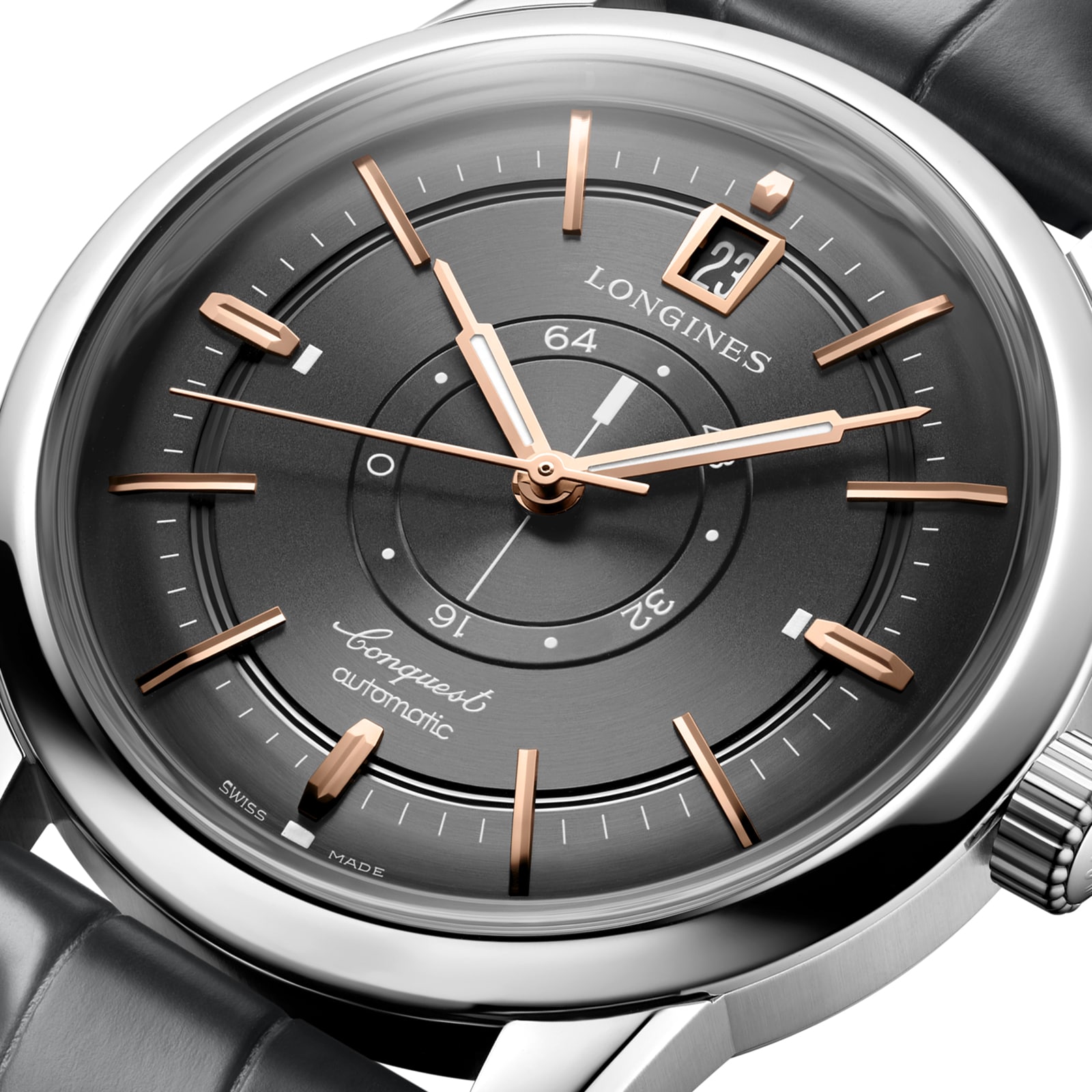 Longines Conquest Heritage Central Power Reserve 38mm Mens Watch Grey